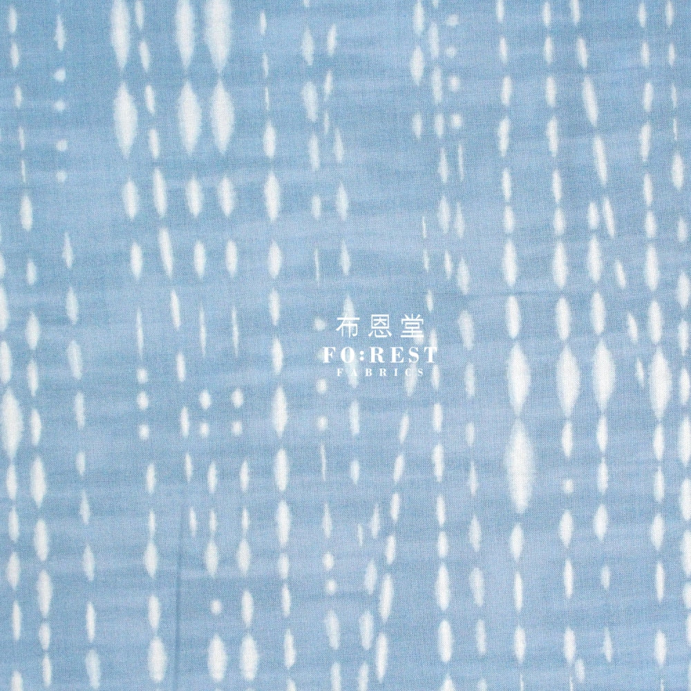 Cotton - Indigo-Dyed Stripe Dots Fabric Light