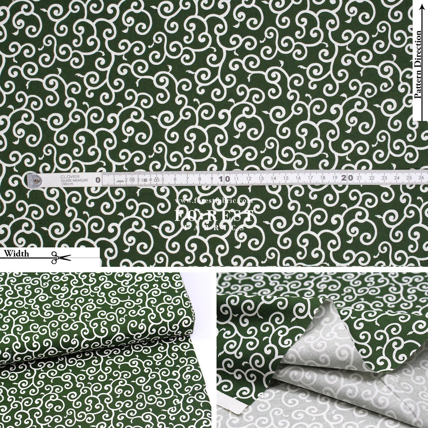 cotton - Japanese Traditional Karakusa (S Size)唐草 fabric de - FO:REST Fabric 布恩堂Liberty fabrictana lawnjapanese fabricykk zipper