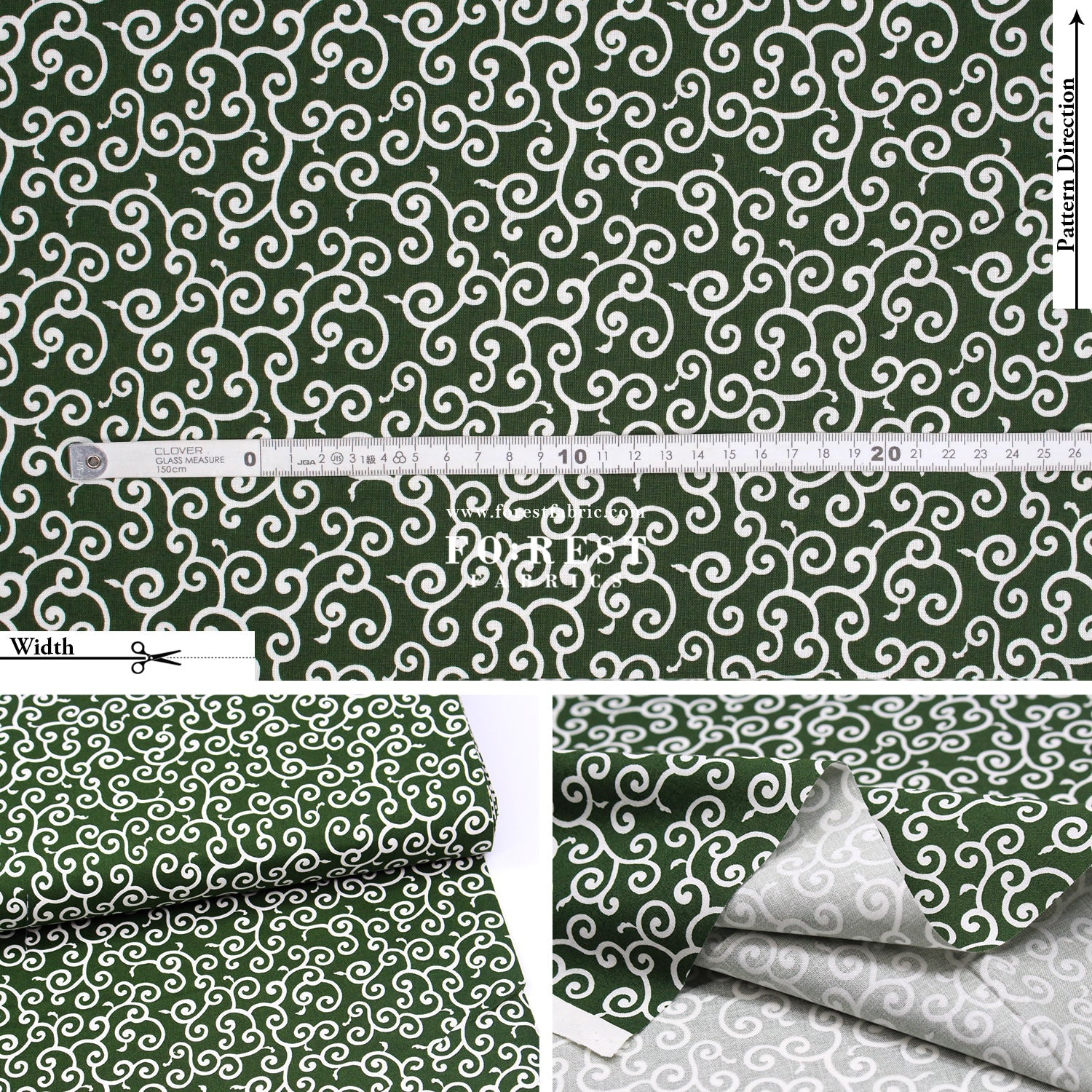 cotton - Japanese Traditional Karakusa (S Size)唐草 fabric de - FO:REST Fabric 布恩堂Liberty fabrictana lawnjapanese fabricykk zipper