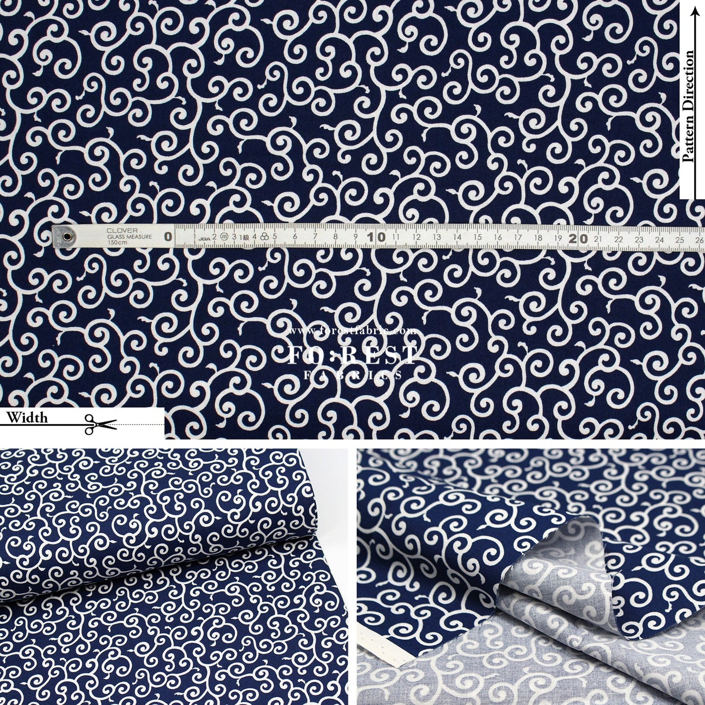 cotton - Japanese Traditional Karakusa (S Size)唐草 fabric de - FO:REST Fabric 布恩堂Liberty fabrictana lawnjapanese fabricykk zipper