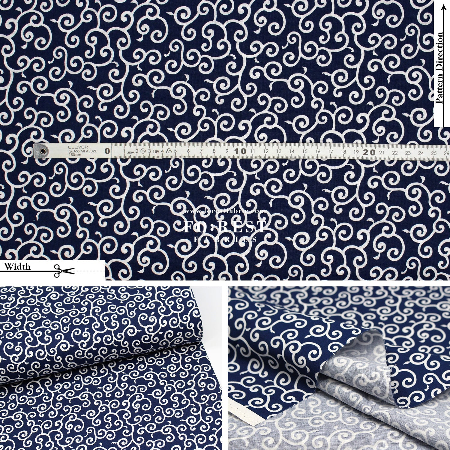 cotton - Japanese Traditional Karakusa (S Size)唐草 fabric de - FO:REST Fabric 布恩堂Liberty fabrictana lawnjapanese fabricykk zipper
