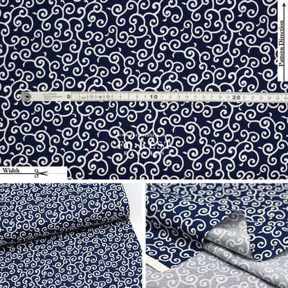 cotton - Japanese Traditional Karakusa (S Size)唐草 fabric de - FO:REST Fabric 布恩堂Liberty fabrictana lawnjapanese fabricykk zipper