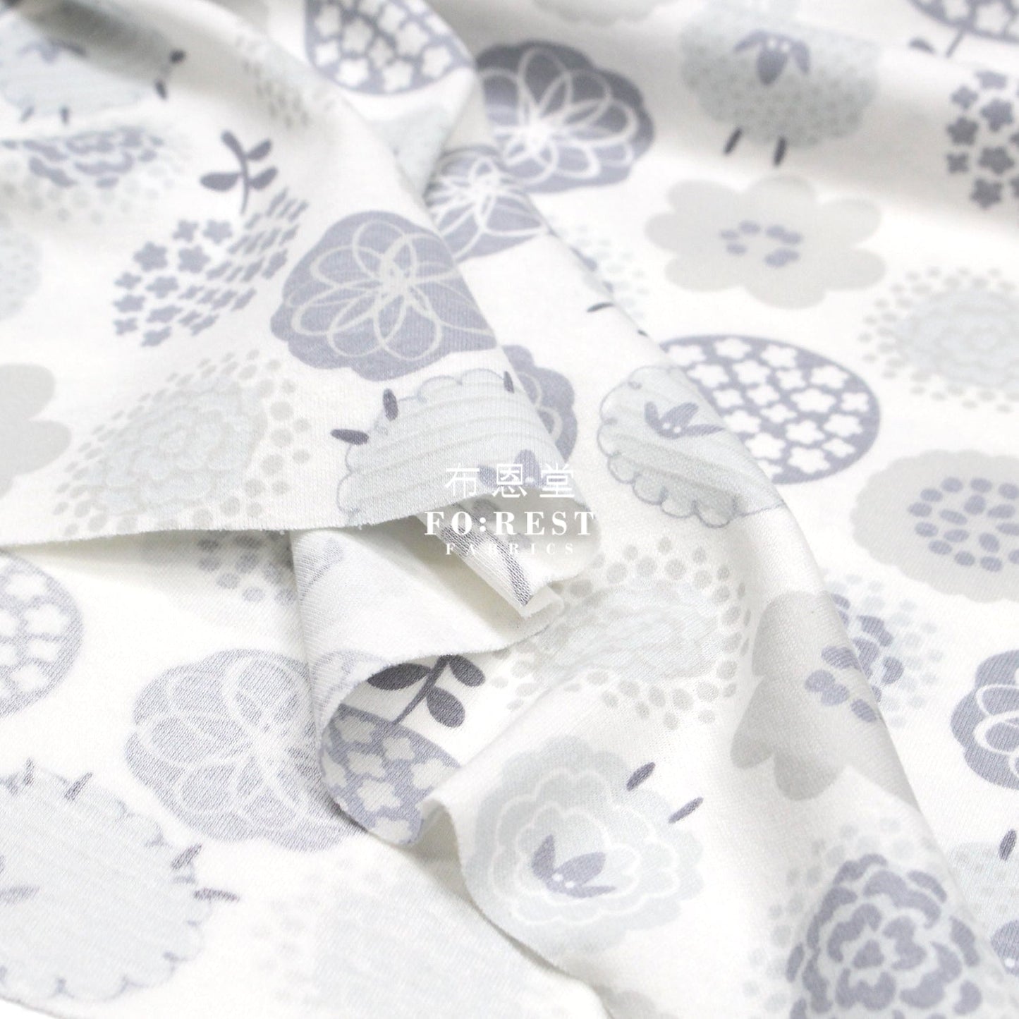 Cotton Jersey Knit - Wool fabric GRAY 針織 - FO:REST Fabric 布恩堂Liberty fabrictana lawnjapanese fabricykk zipper
