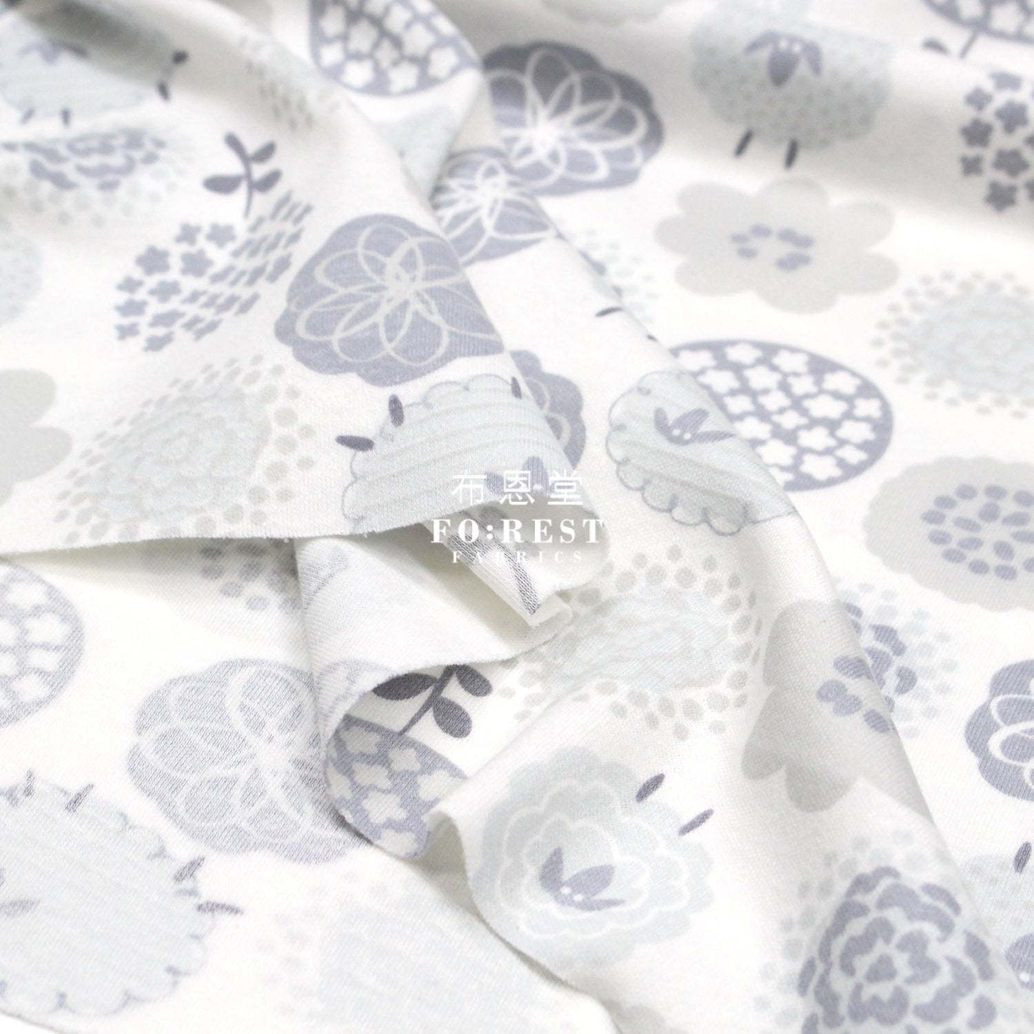 Cotton Jersey Knit - Wool fabric GRAY 針織 - FO:REST Fabric 布恩堂Liberty fabrictana lawnjapanese fabricykk zipper