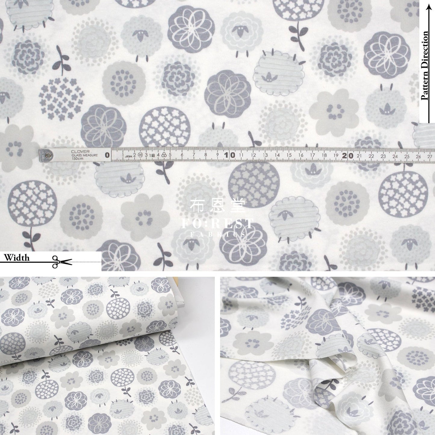 Cotton Jersey Knit - Wool fabric GRAY 針織 - FO:REST Fabric 布恩堂Liberty fabrictana lawnjapanese fabricykk zipper