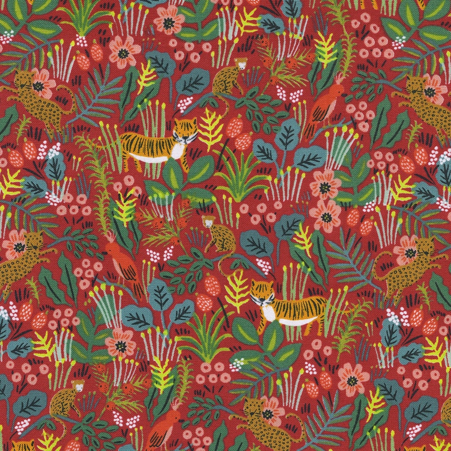 cotton - Jungle Forest fabric Red - FO:REST Fabric 布恩堂Liberty fabrictana lawnjapanese fabricykk zipper