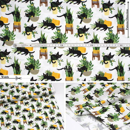Cotton - Just Purrlanted Cats Fabric