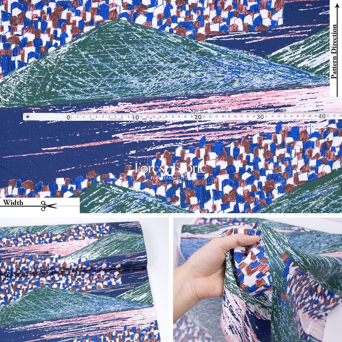 cotton - KESHIKI Lake and City fabric - FO:REST Fabric 布恩堂Liberty fabrictana lawnjapanese fabricykk zipper