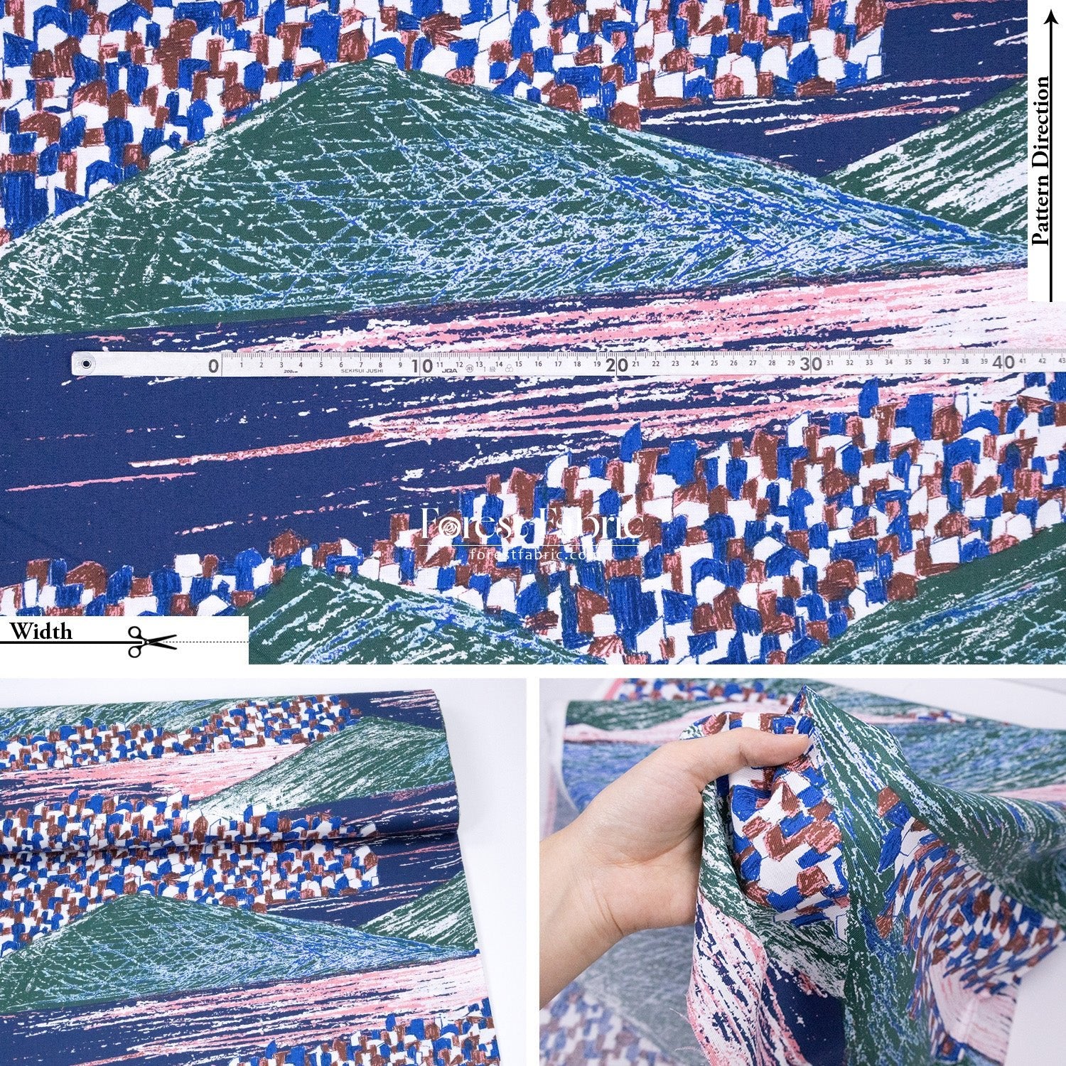 cotton - KESHIKI Lake and City fabric - FO:REST Fabric 布恩堂Liberty fabrictana lawnjapanese fabricykk zipper