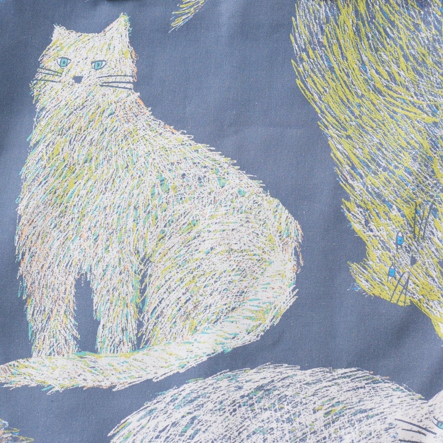 cotton - KESHIKI NekoNoe Cats fabric - FO:REST Fabric 布恩堂Liberty fabrictana lawnjapanese fabricykk zipper