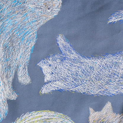 cotton - KESHIKI NekoNoe Cats fabric - FO:REST Fabric 布恩堂Liberty fabrictana lawnjapanese fabricykk zipper