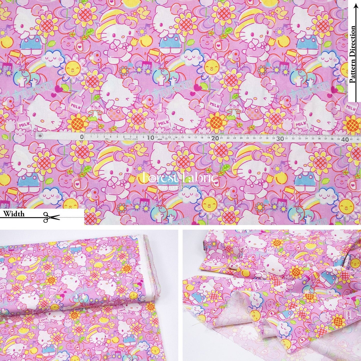 cotton - Kitty fabric - FO:REST Fabric 布恩堂Liberty fabrictana lawnjapanese fabricykk zipper