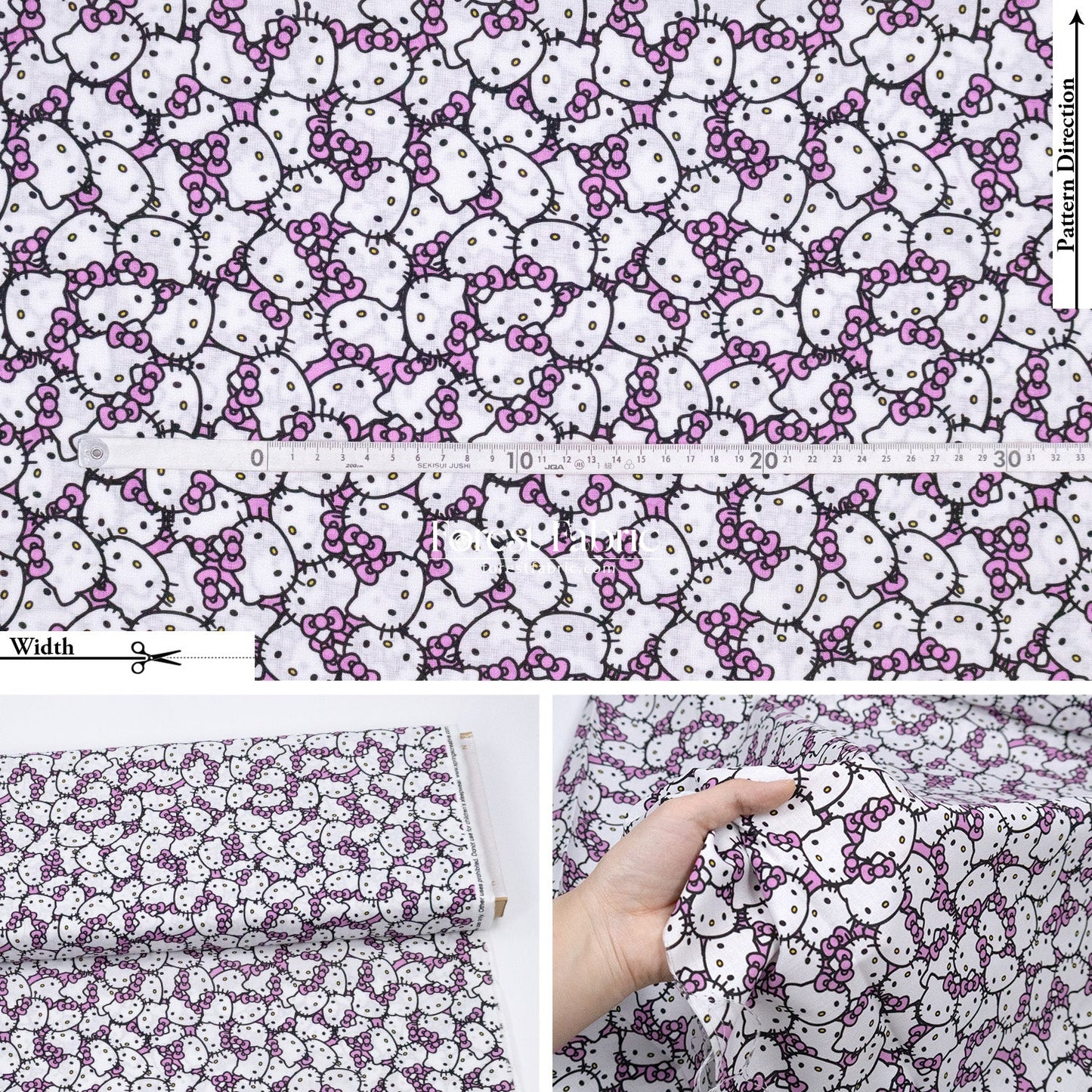 cotton - Kitty fabric - FO:REST Fabric 布恩堂Liberty fabrictana lawnjapanese fabricykk zipper