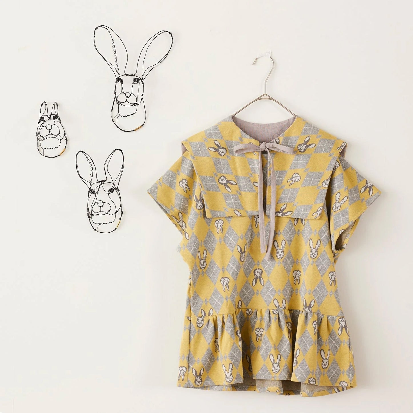 cotton knit jacquard - HAyU RABBIT ARGYLE B Fabric - FO:REST Fabric 布恩堂Liberty fabrictana lawnjapanese fabricykk zipper