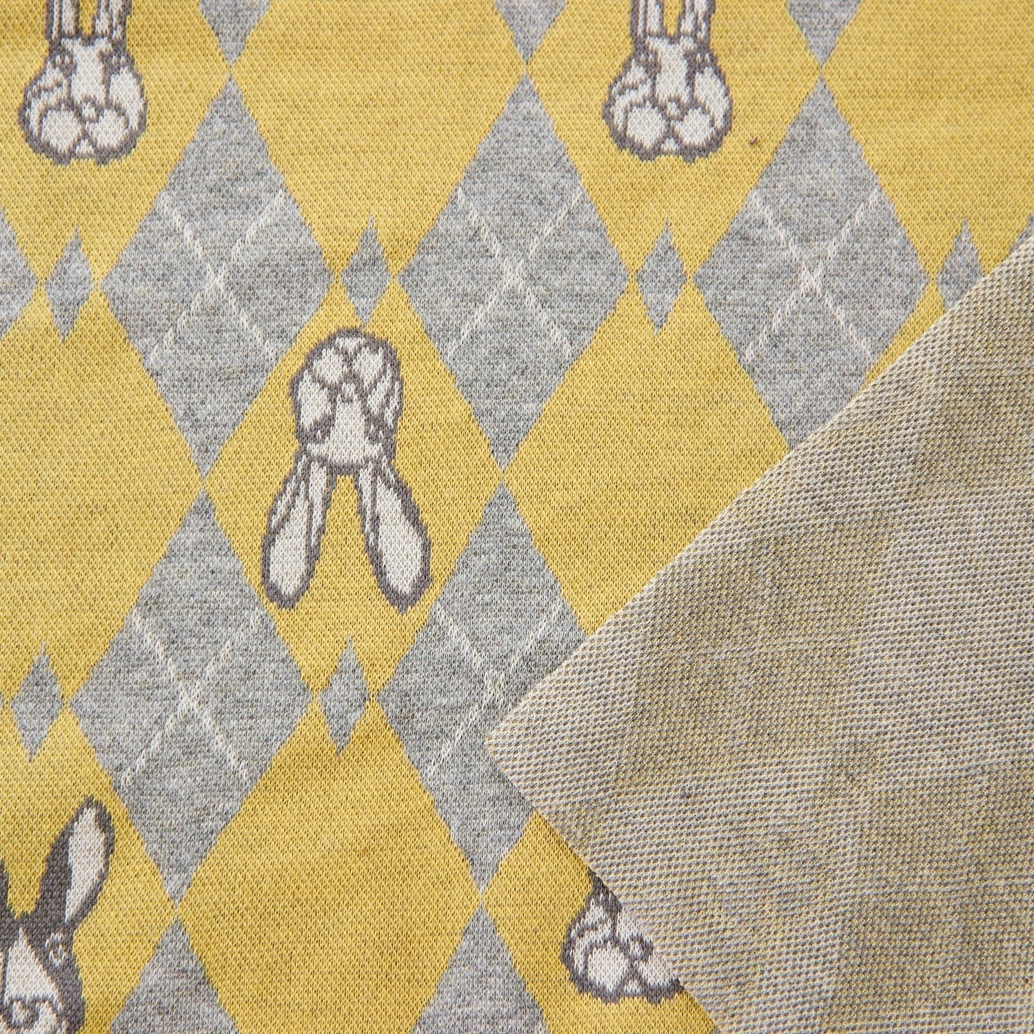 cotton knit jacquard - HAyU RABBIT ARGYLE B Fabric - FO:REST Fabric 布恩堂Liberty fabrictana lawnjapanese fabricykk zipper