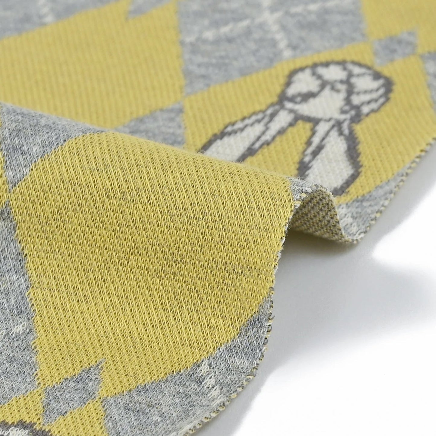 cotton knit jacquard - HAyU RABBIT ARGYLE B Fabric - FO:REST Fabric 布恩堂Liberty fabrictana lawnjapanese fabricykk zipper