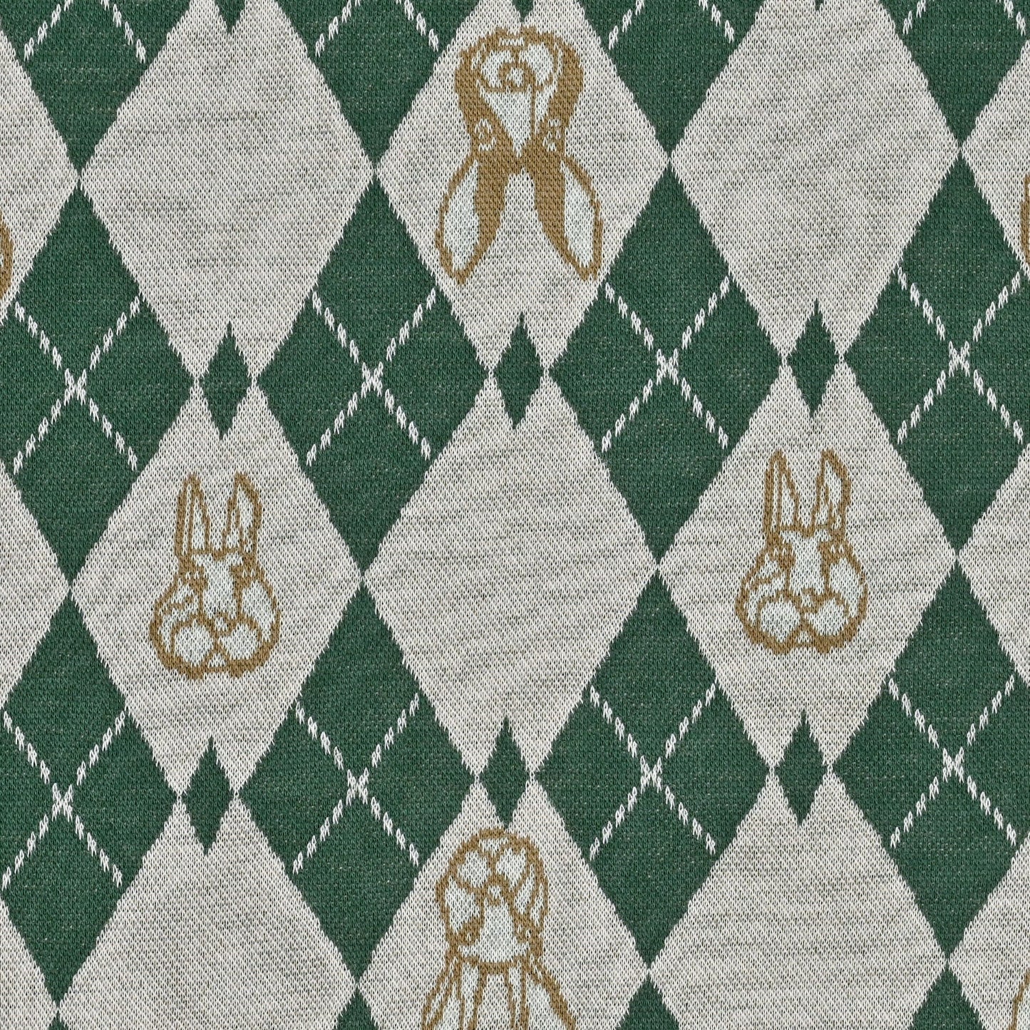 cotton knit jacquard - HAyU RABBIT ARGYLE C Fabric - FO:REST Fabric 布恩堂Liberty fabrictana lawnjapanese fabricykk zipper