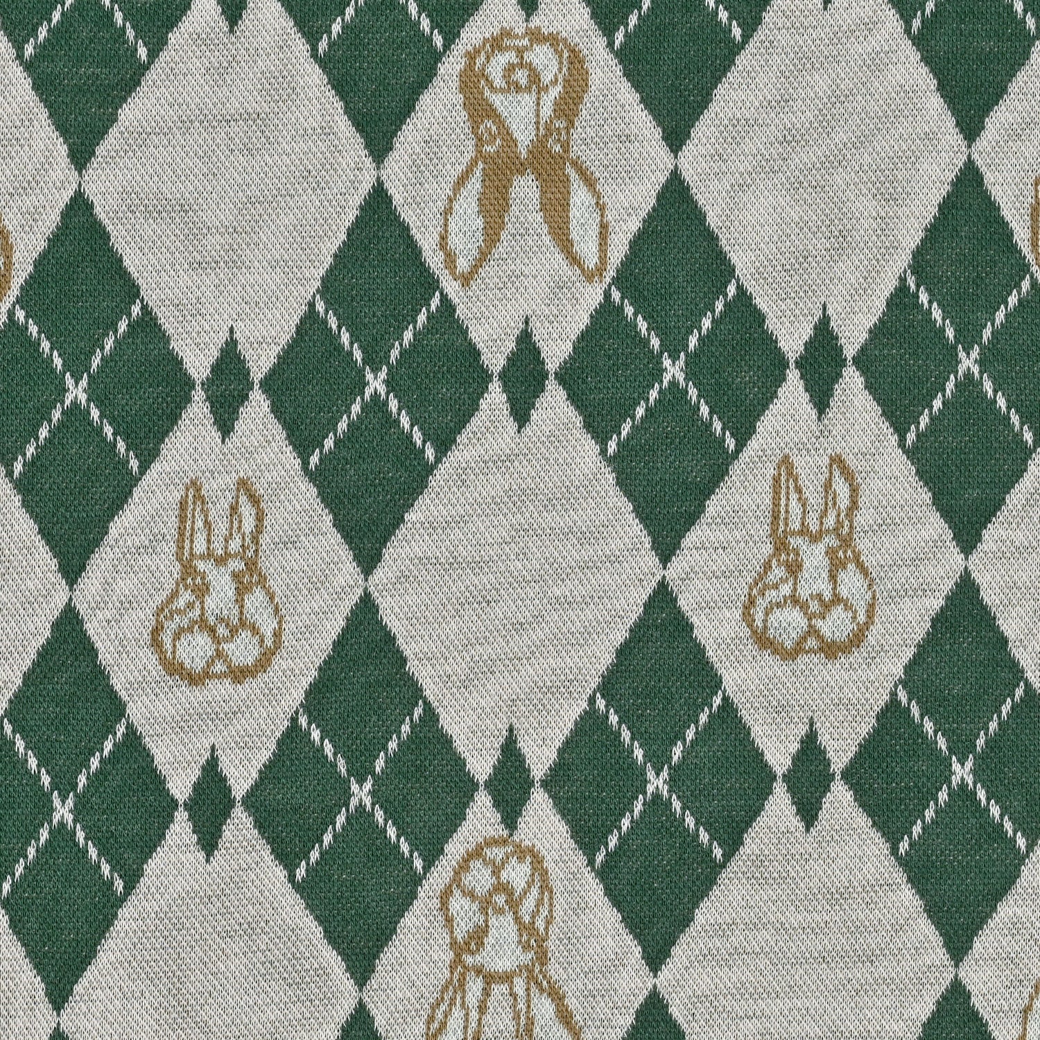 cotton knit jacquard - HAyU RABBIT ARGYLE C Fabric - FO:REST Fabric 布恩堂Liberty fabrictana lawnjapanese fabricykk zipper