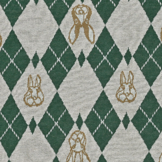 cotton knit jacquard - HAyU RABBIT ARGYLE C Fabric - FO:REST Fabric 布恩堂Liberty fabrictana lawnjapanese fabricykk zipper