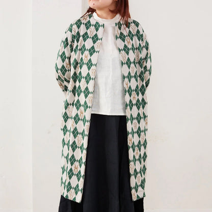 cotton knit jacquard - HAyU RABBIT ARGYLE C Fabric - FO:REST Fabric 布恩堂Liberty fabrictana lawnjapanese fabricykk zipper