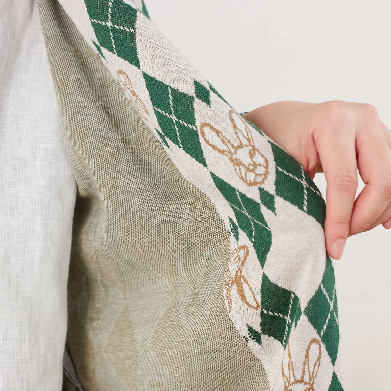 cotton knit jacquard - HAyU RABBIT ARGYLE C Fabric - FO:REST Fabric 布恩堂Liberty fabrictana lawnjapanese fabricykk zipper