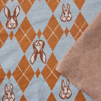 cotton knit jacquard - HAyU RABBIT ARGYLE D Fabric - FO:REST Fabric 布恩堂Liberty fabrictana lawnjapanese fabricykk zipper