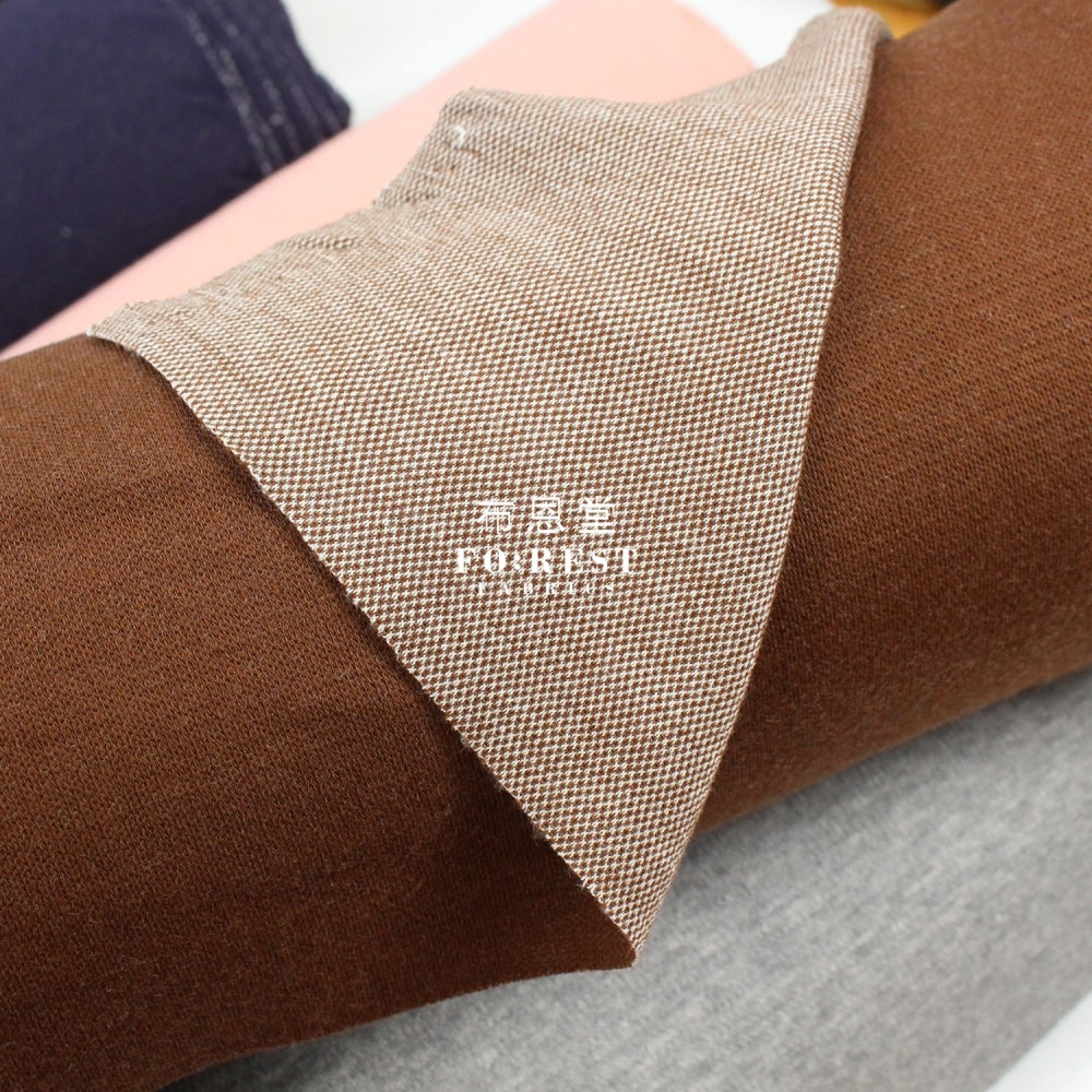 Cotton Knit Jacquard - Solid Fabric Brown Knit