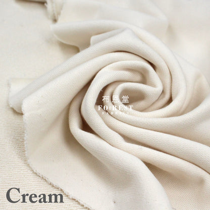 Cotton Knitted - Solid Fabric 180Cm Cream Jersey Knit