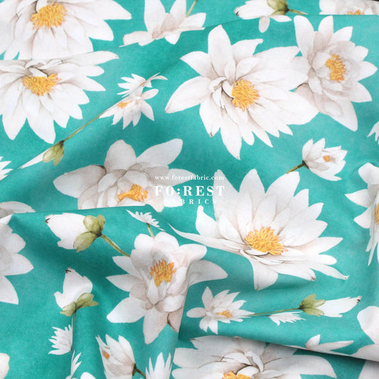 cotton - Koi and Lotus fabric - FO:REST Fabric 布恩堂Liberty fabrictana lawnjapanese fabricykk zipper