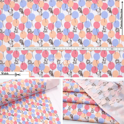 Cotton Lawn Embroidery - Balloon Land Pink - FO:REST Fabric 布恩堂Liberty fabrictana lawnjapanese fabricykk zipper