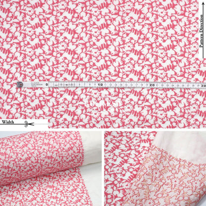 Cotton Lawn Embroidery - Powder Flake Off x Pink - FO:REST Fabric 布恩堂Liberty fabrictana lawnjapanese fabricykk zipper