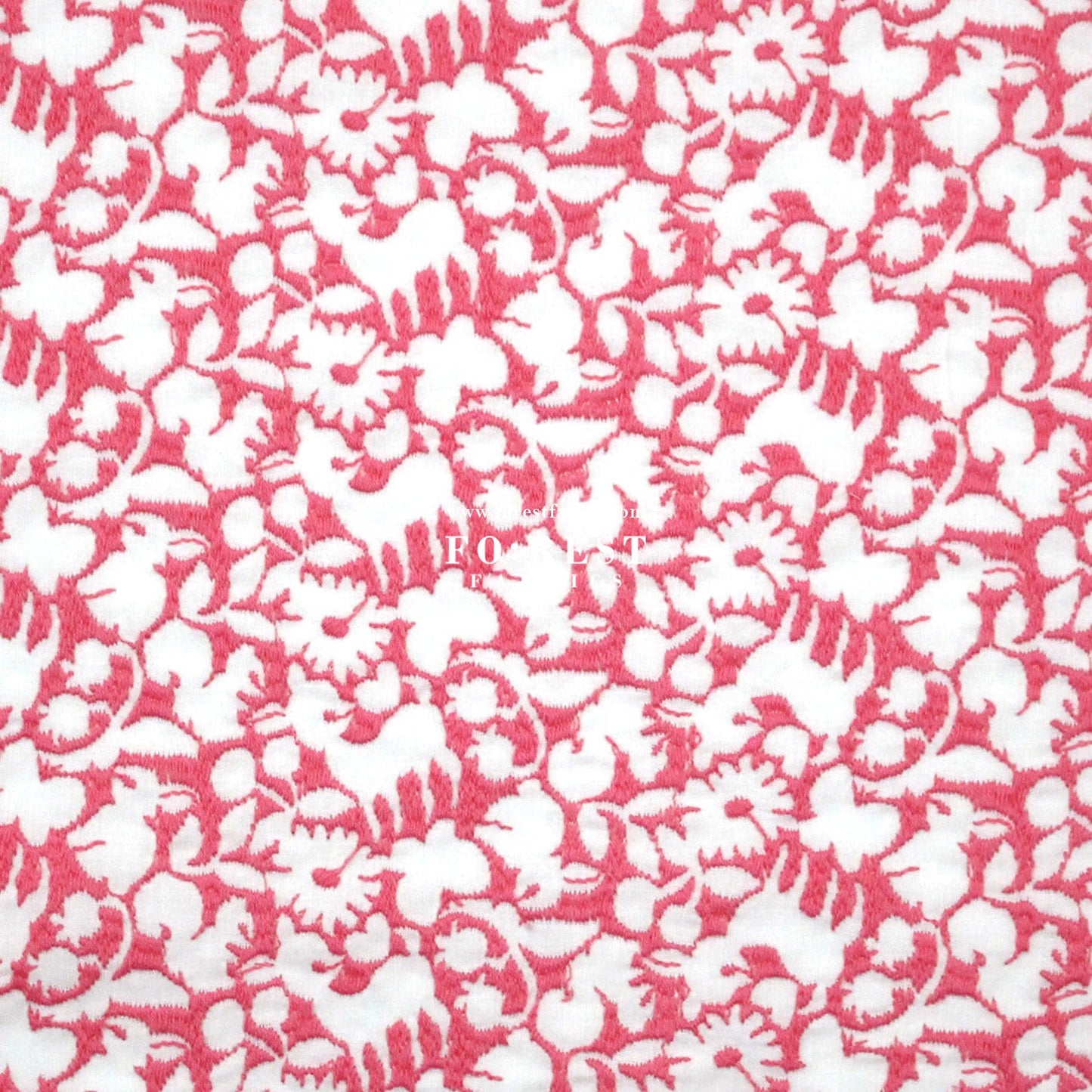 Cotton Lawn Embroidery - Powder Flake Off x Pink - FO:REST Fabric 布恩堂Liberty fabrictana lawnjapanese fabricykk zipper