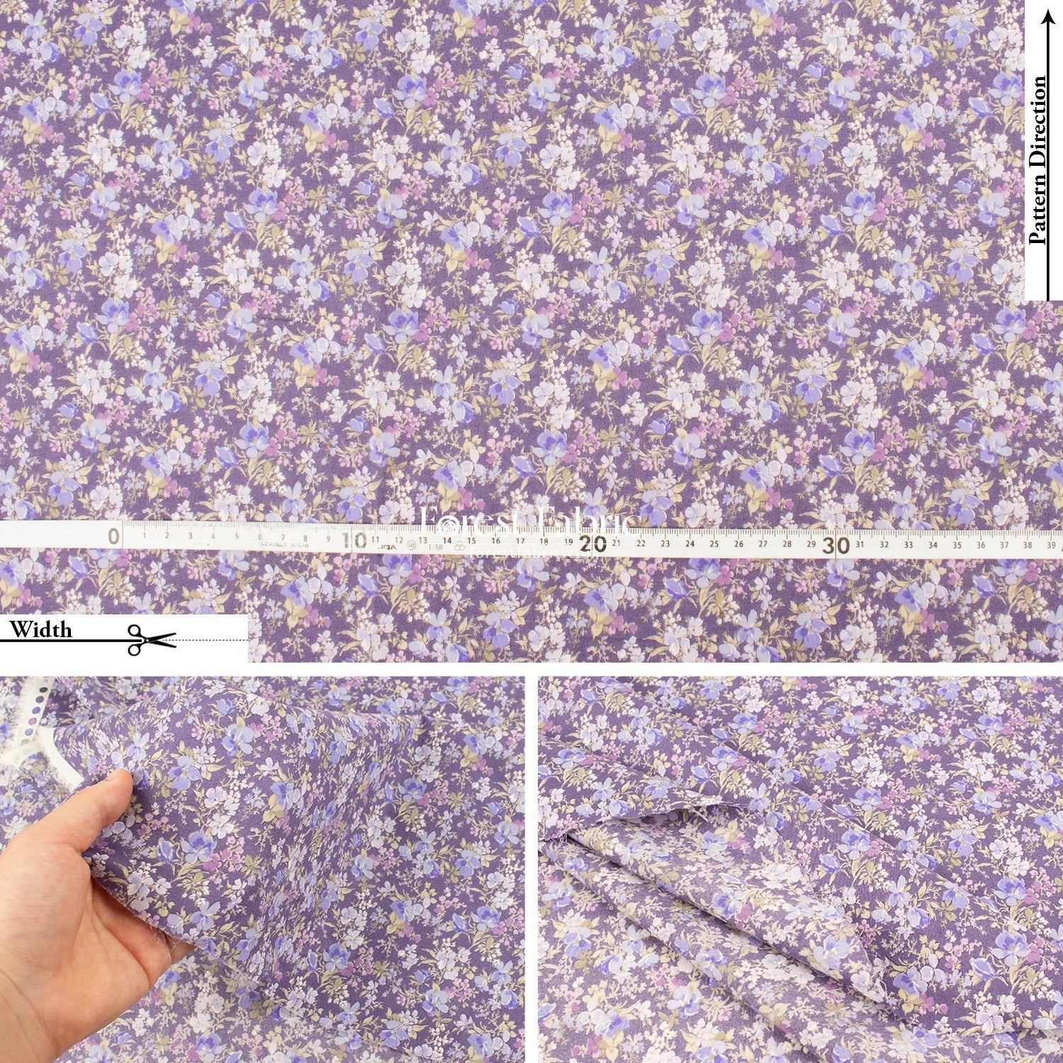 cotton lawn - Lilac Meadow fabric - FO:REST Fabric 布恩堂Liberty fabrictana lawnjapanese fabricykk zipper