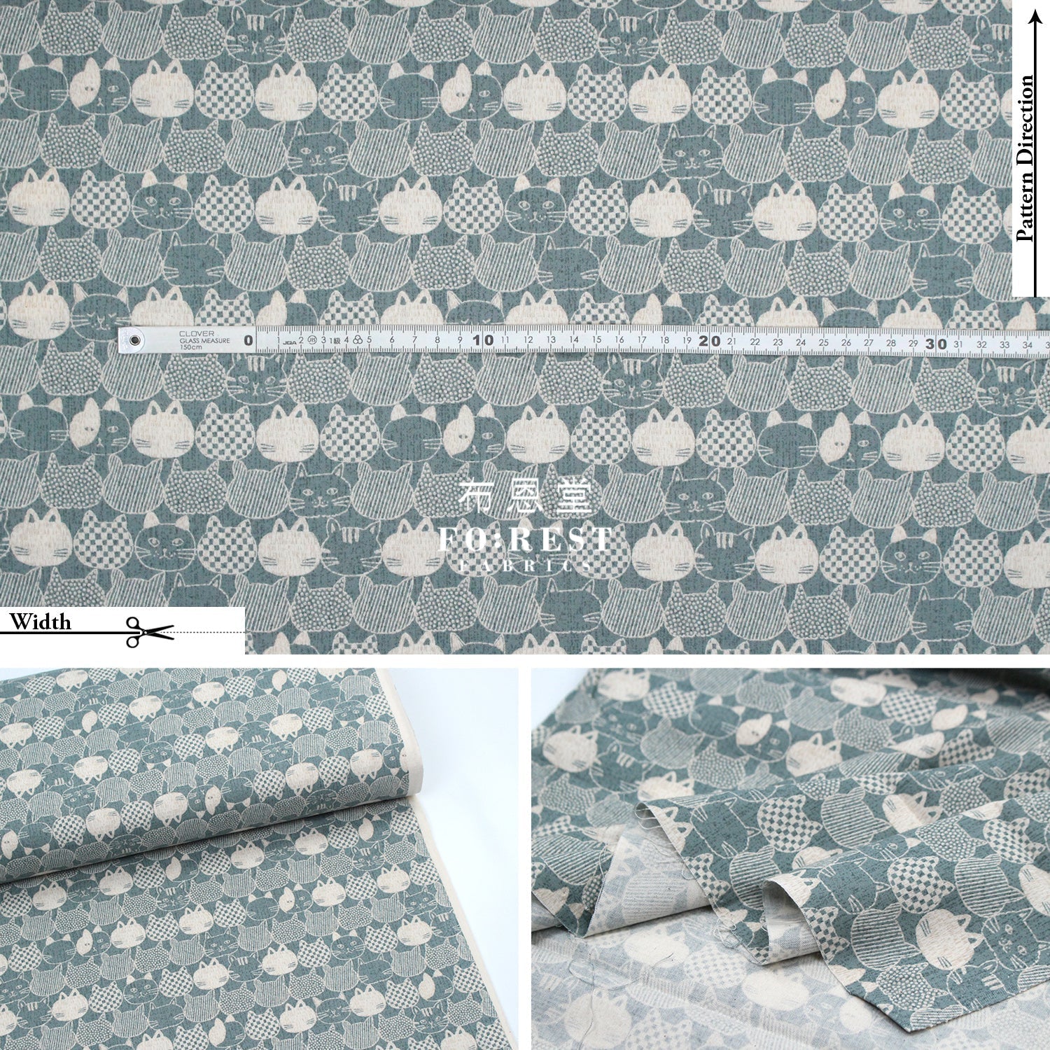 cotton - Lightly brushed cats fabric - FO:REST Fabric 布恩堂Liberty fabrictana lawnjapanese fabricykk zipper