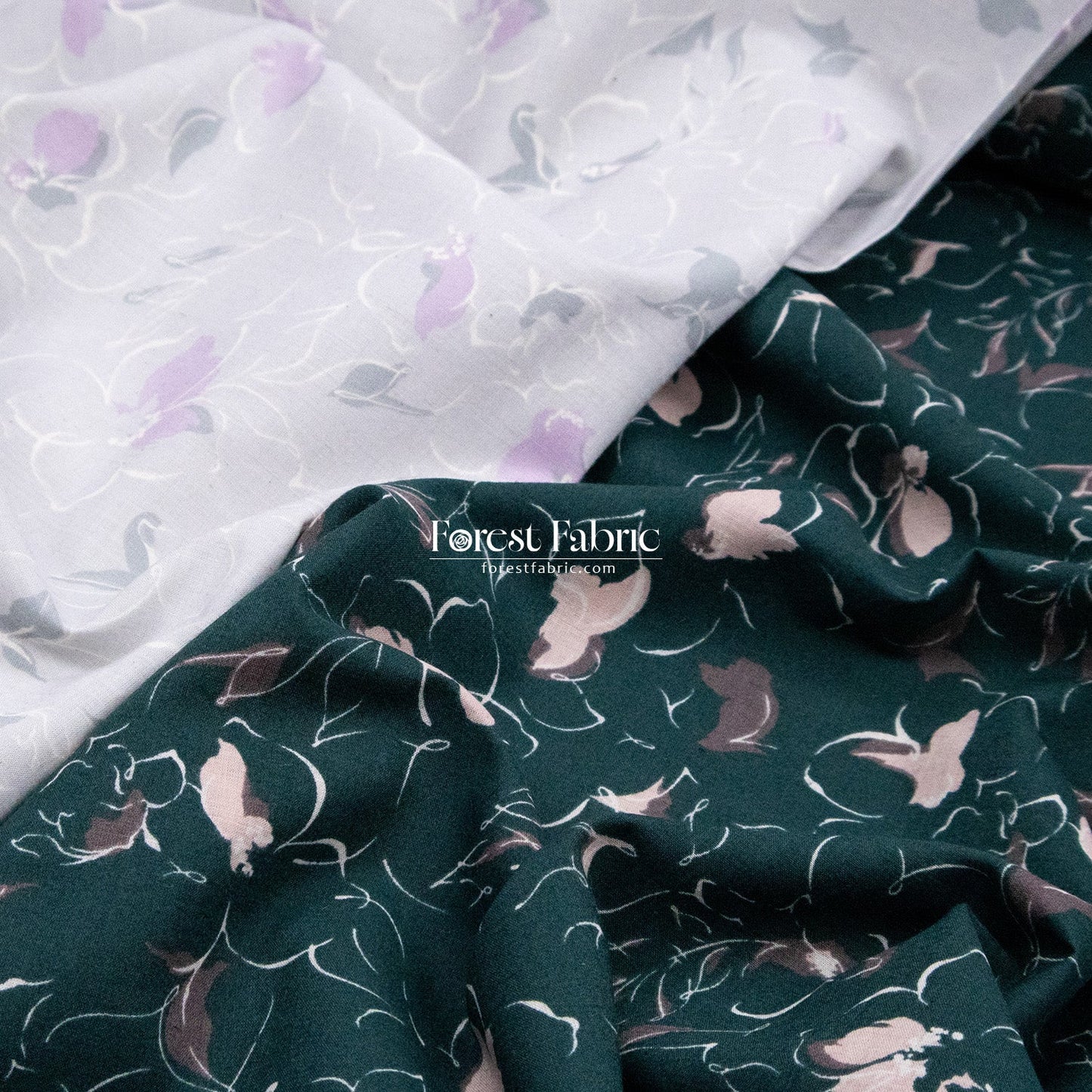 cotton line - Whispering Blossom fabric - FO:REST Fabric 布恩堂Liberty fabrictana lawnjapanese fabricykk zipper