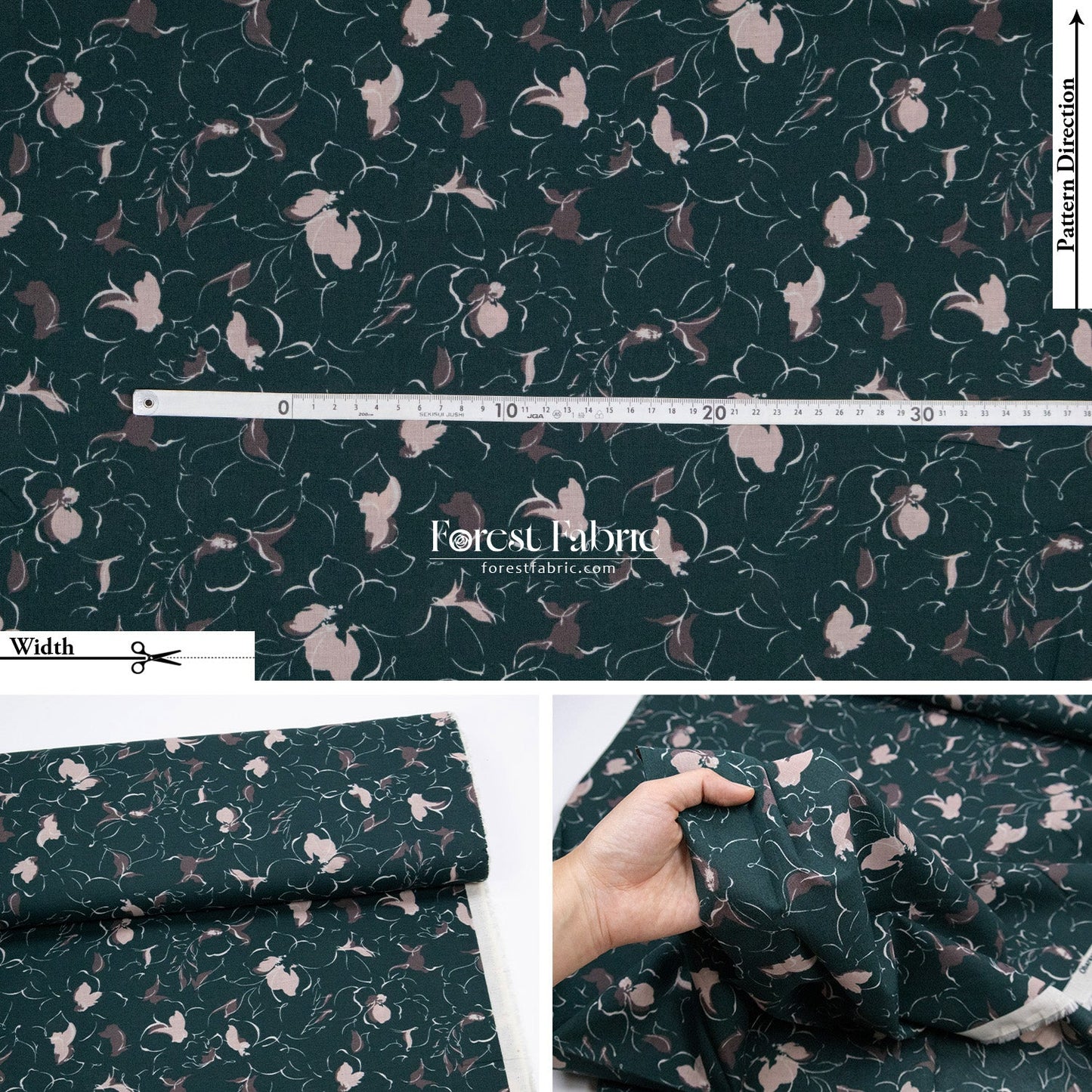 cotton line - Whispering Blossom fabric - FO:REST Fabric 布恩堂Liberty fabrictana lawnjapanese fabricykk zipper