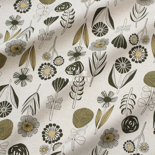 Cotton Linen - Bloom By Bookhou Flower Fabric A Fabric
