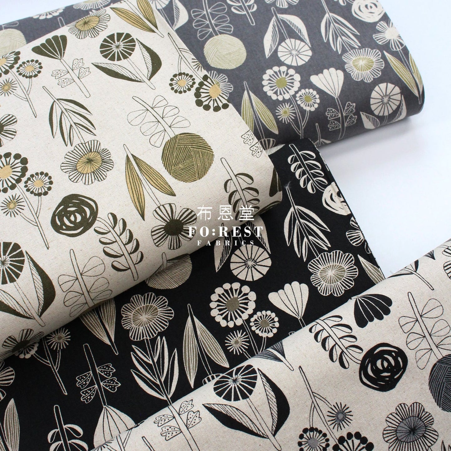 cotton linen - Bloom by bookhou Flower fabric B - FO:REST Fabric 布恩堂Liberty fabrictana lawnjapanese fabricykk zipper