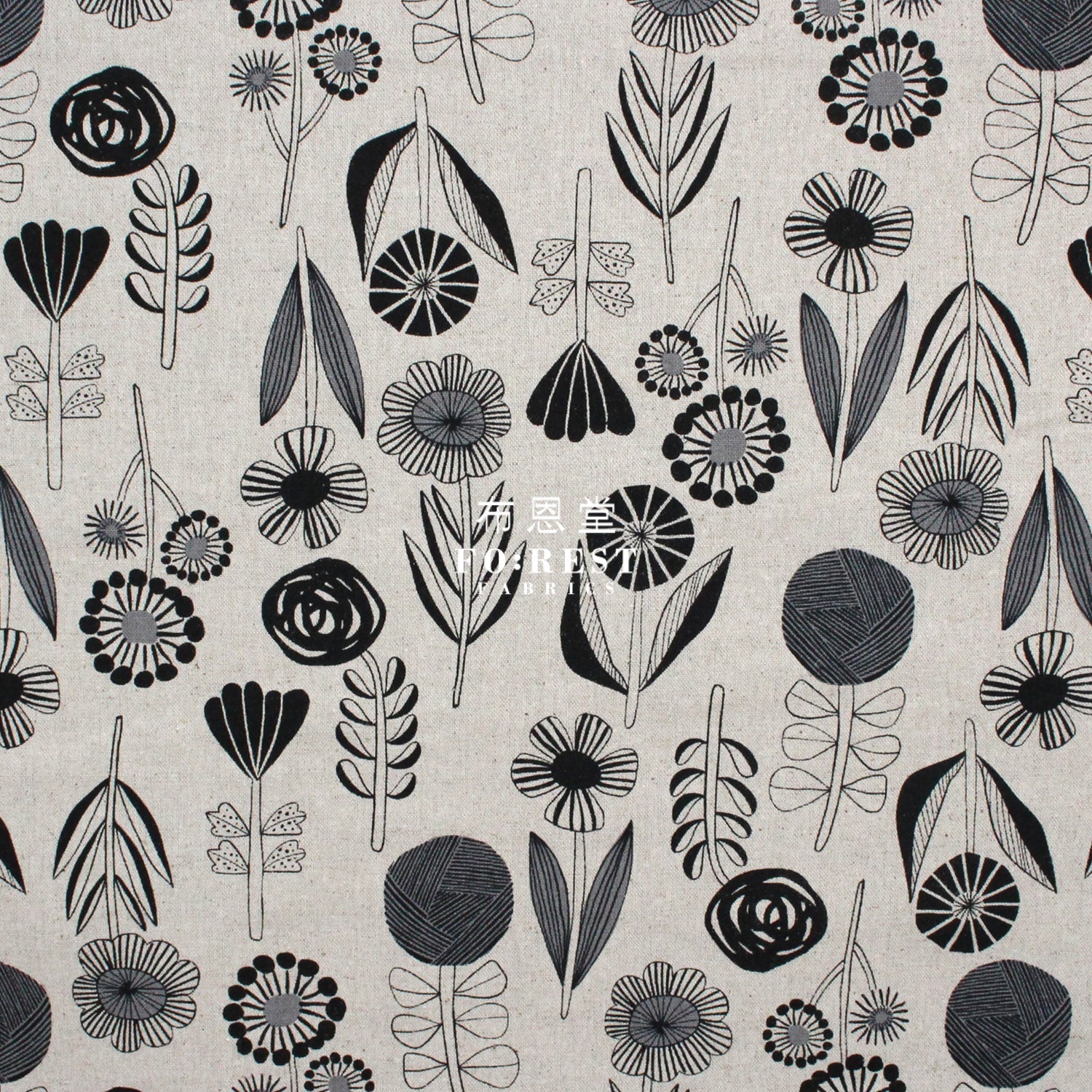 cotton linen - Bloom by bookhou Flower fabric B - FO:REST Fabric 布恩堂Liberty fabrictana lawnjapanese fabricykk zipper