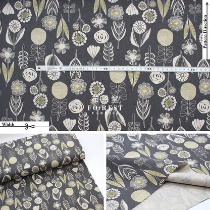 cotton linen - Bloom by bookhou Flower fabric C - FO:REST Fabric 布恩堂Liberty fabrictana lawnjapanese fabricykk zipper