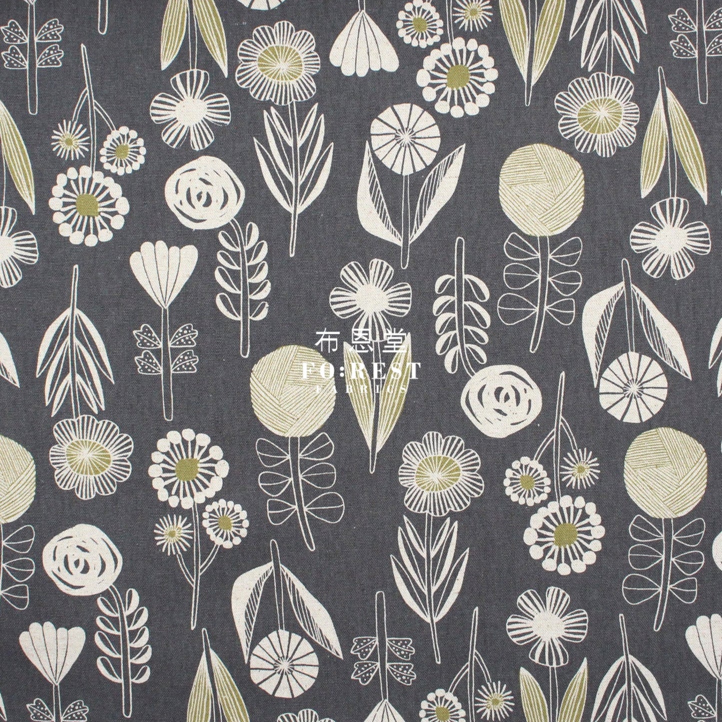 cotton linen - Bloom by bookhou Flower fabric C - FO:REST Fabric 布恩堂Liberty fabrictana lawnjapanese fabricykk zipper