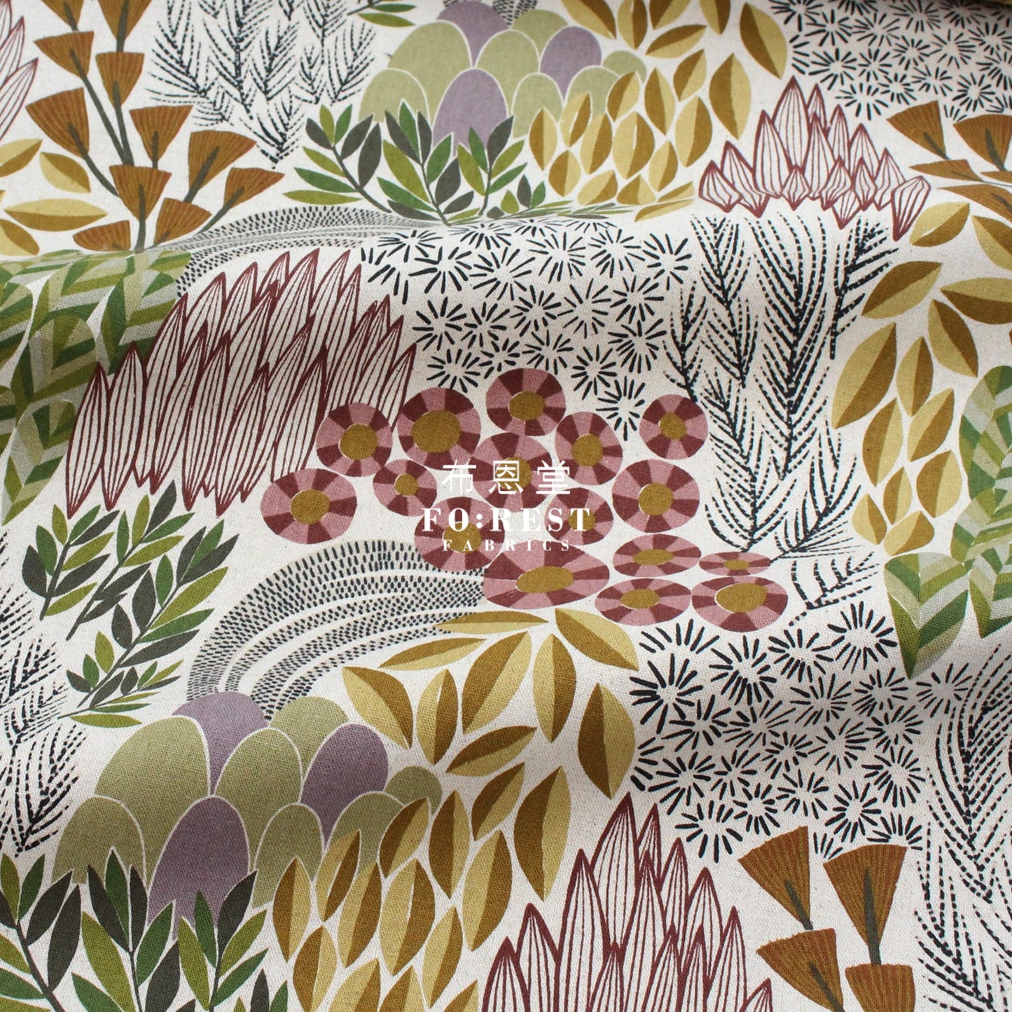 Cotton Linen - Bloom By Bookhou Garden Fabric A Fabric