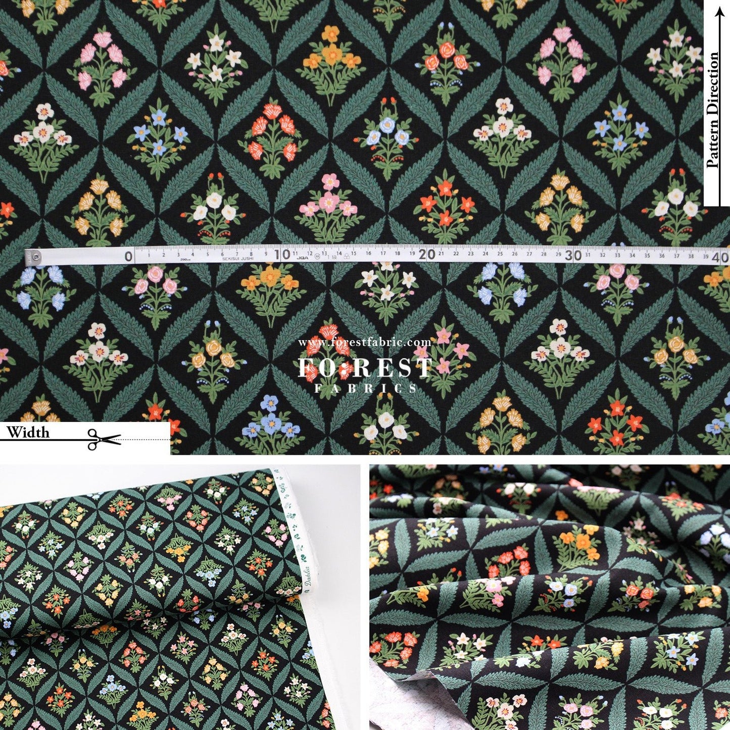 cotton linen canvas - Estee Garden fabric - FO:REST Fabric 布恩堂Liberty fabrictana lawnjapanese fabricykk zipper