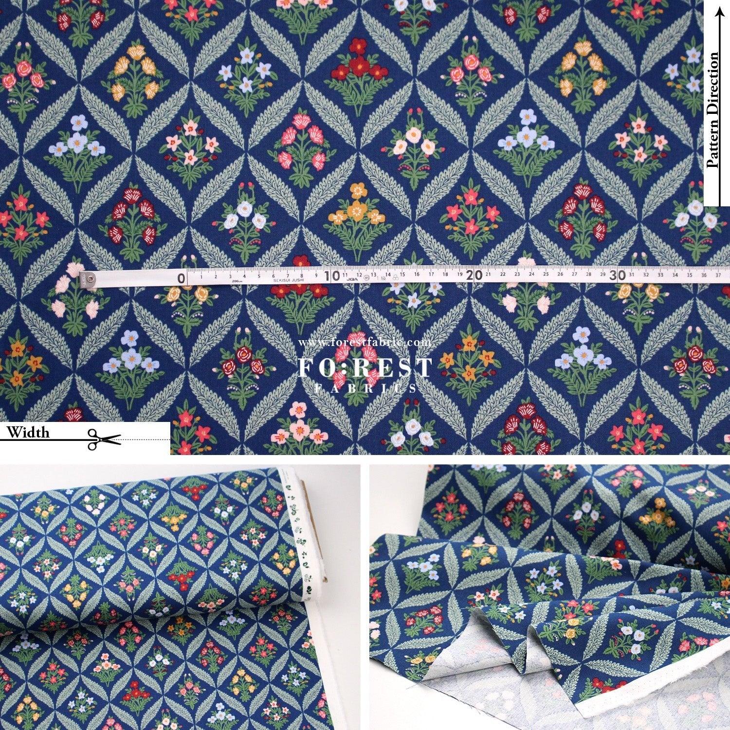 cotton linen canvas - Estee Garden fabric - FO:REST Fabric 布恩堂Liberty fabrictana lawnjapanese fabricykk zipper