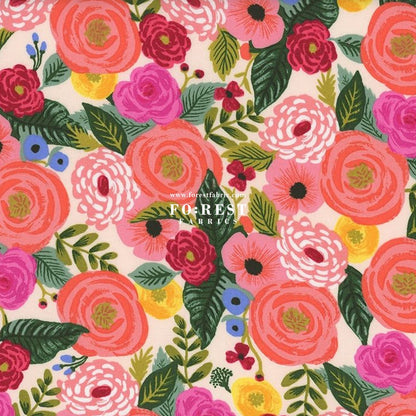 cotton Linen Canvas - Garden Party Juliet Rose fabric Pink - FO:REST Fabric 布恩堂Liberty fabrictana lawnjapanese fabricykk zipper