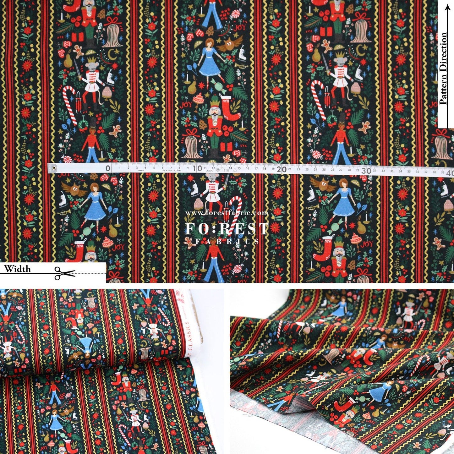 cotton Linen Canvas - Holly Jolly Nutcracker fabric - FO:REST Fabric 布恩堂Liberty fabrictana lawnjapanese fabricykk zipper