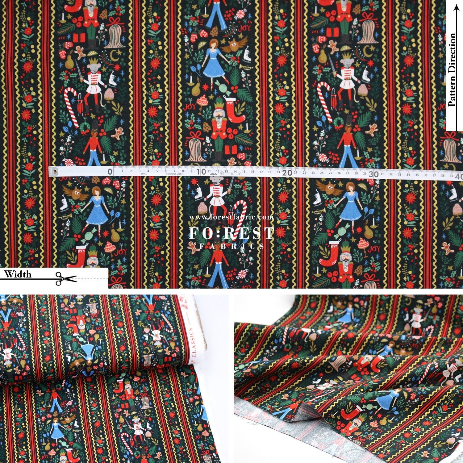 cotton Linen Canvas - Holly Jolly Nutcracker fabric - FO:REST Fabric 布恩堂Liberty fabrictana lawnjapanese fabricykk zipper