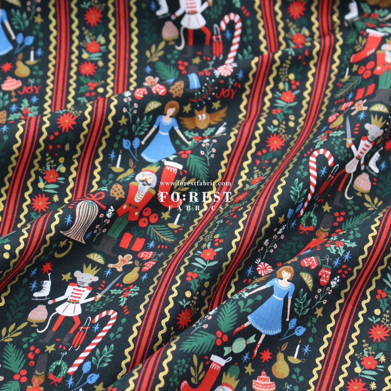 cotton Linen Canvas - Holly Jolly Nutcracker fabric - FO:REST Fabric 布恩堂Liberty fabrictana lawnjapanese fabricykk zipper