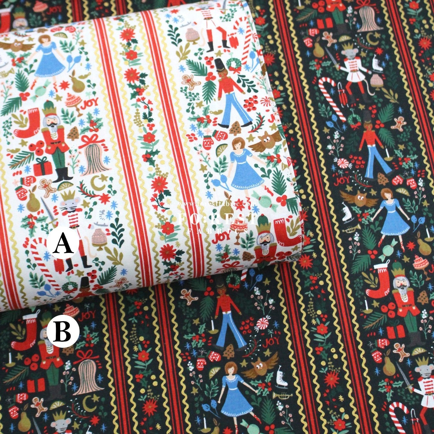 cotton Linen Canvas - Holly Jolly Nutcracker fabric - FO:REST Fabric 布恩堂Liberty fabrictana lawnjapanese fabricykk zipper