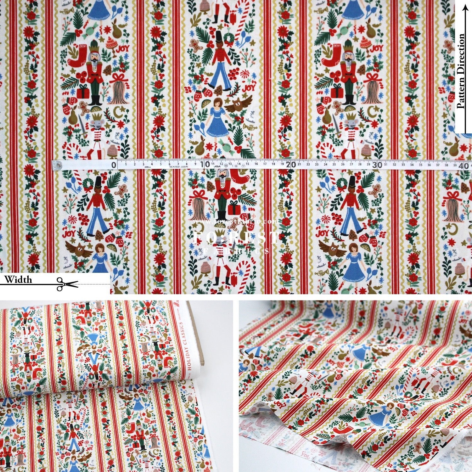 cotton Linen Canvas - Holly Jolly Nutcracker fabric - FO:REST Fabric 布恩堂Liberty fabrictana lawnjapanese fabricykk zipper